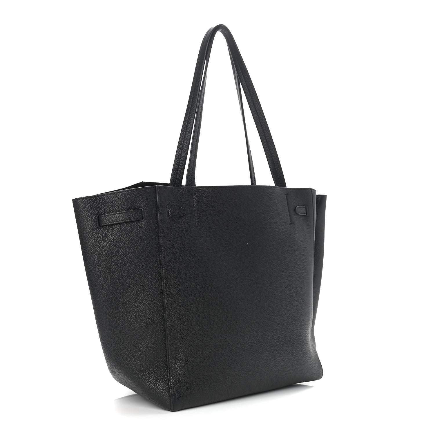 Celine Soft Grained Calfskin Small Belt Cabas Phantom Black 3 of 16