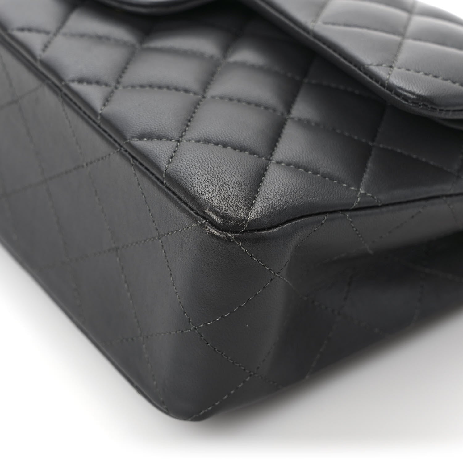 Chanel Lambskin Quilted Small Double Flap Dark Grey 11 of 11