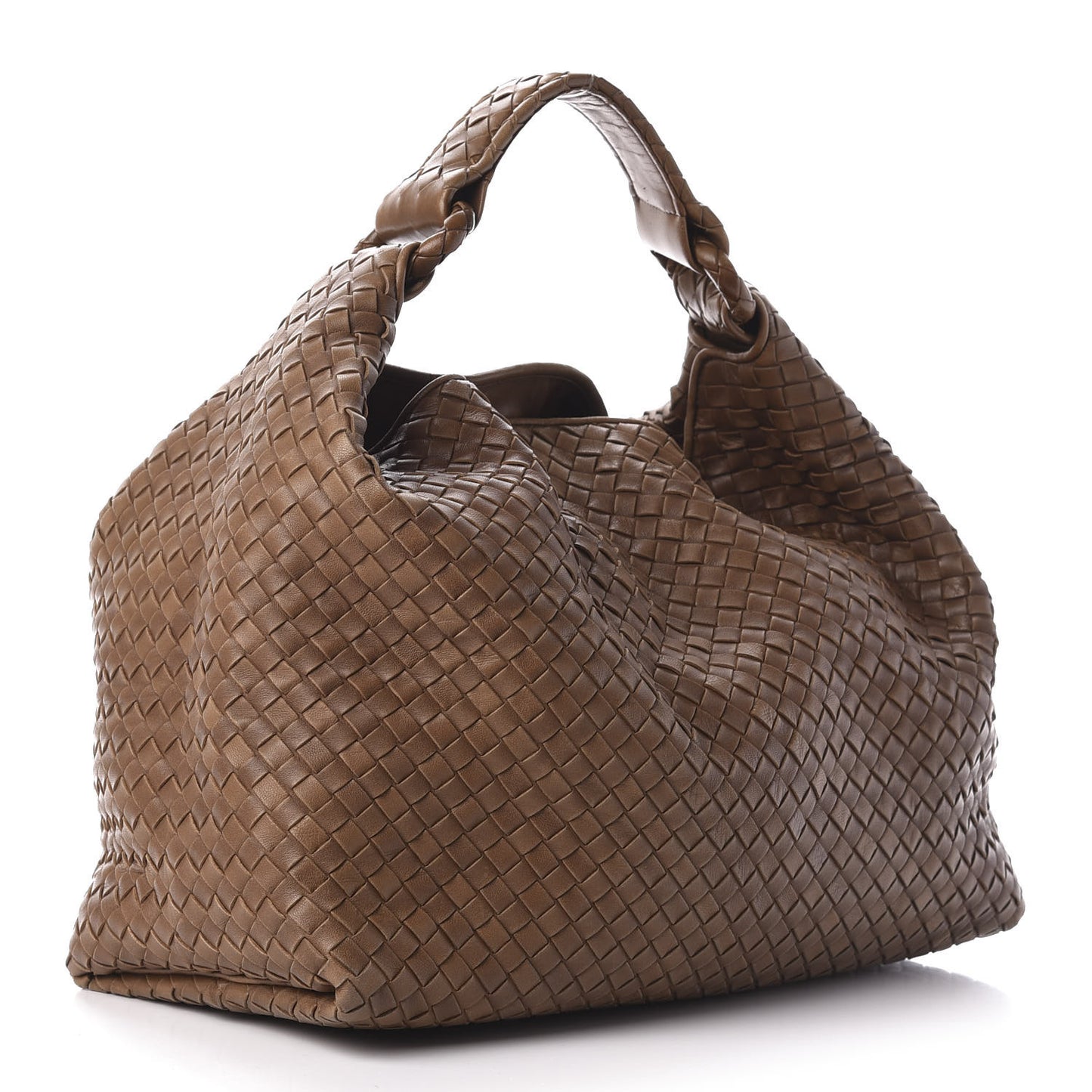 Nappa Intrecciato Pyramid Hobo Noce