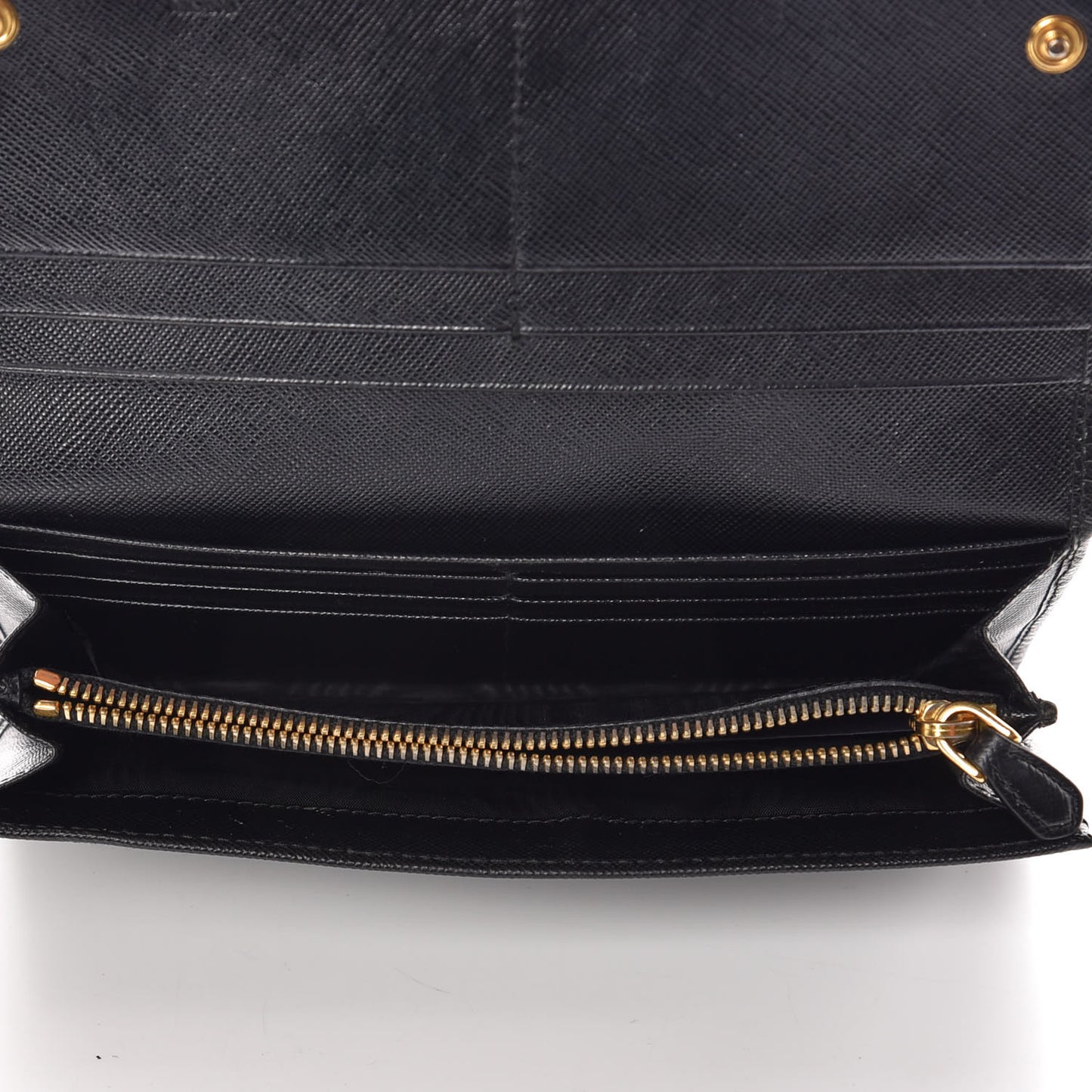 Saffiano Continental Flap Wallet Black