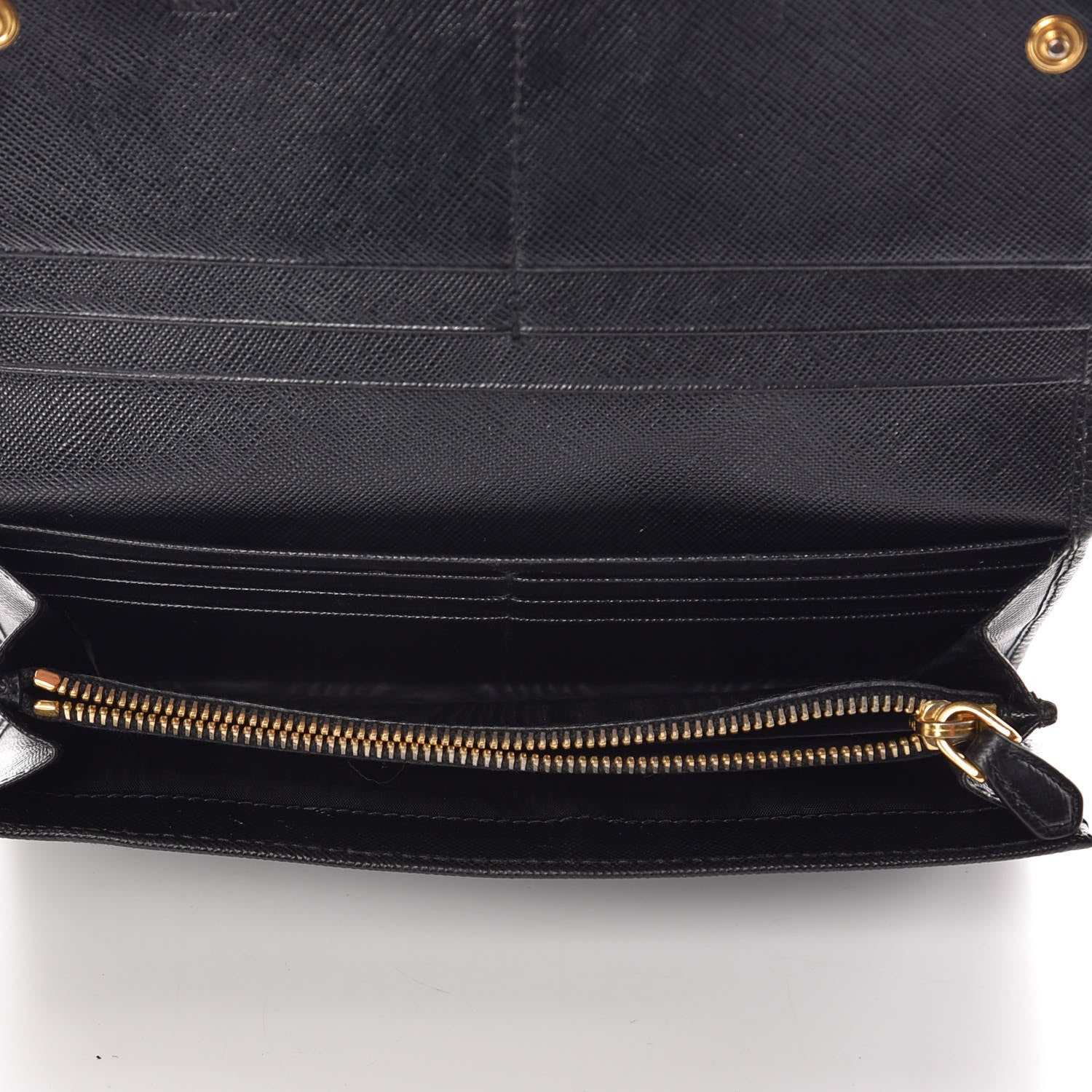 Prada Saffiano Continental Flap Wallet Black 12 of 12