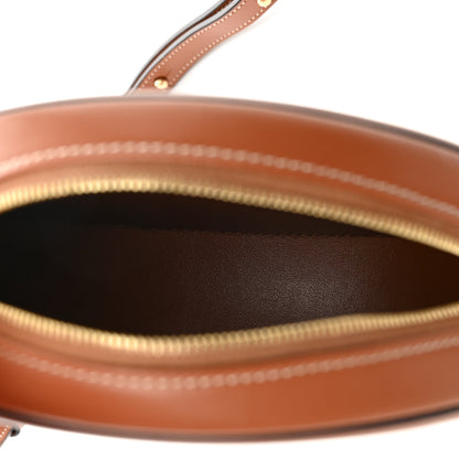 Celine Canvas Calfskin Cuir Small Triomphe Oval Crossbody Purse Natural Tan 5 of 11
