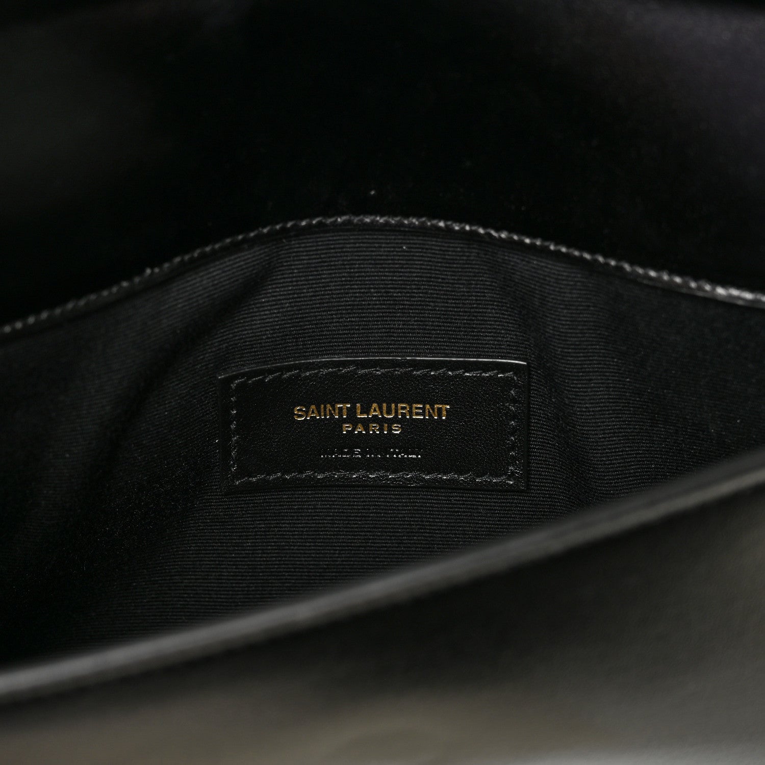 Saint Laurent Smooth Shiny Calfskin Monogram Uptown Pouch Black 6 of 7