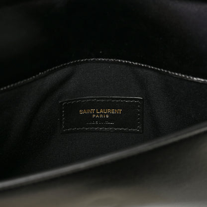 Saint Laurent Smooth Shiny Calfskin Monogram Uptown Pouch Black 6 of 7