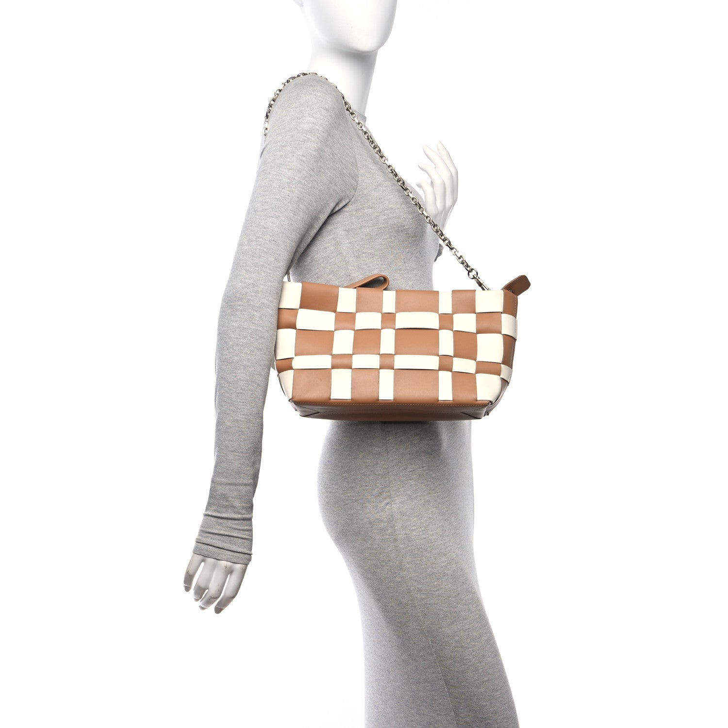 3.1 Phillip Lim Calfskin Odita Lattice Pouch Camel White 2 of 9