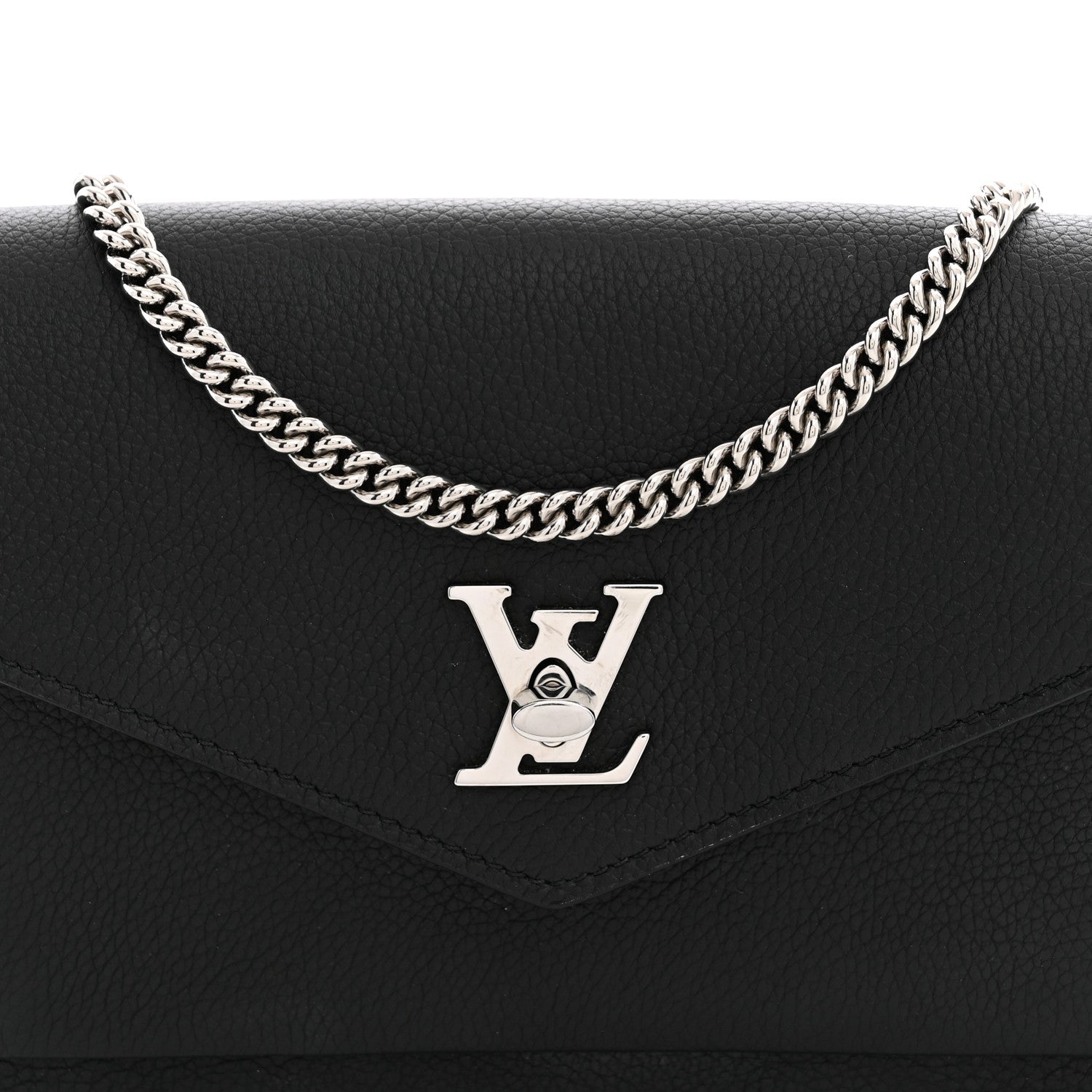 Louis Vuitton Soft Calfskin My Lockme Chain Pochette Black 7 of 10