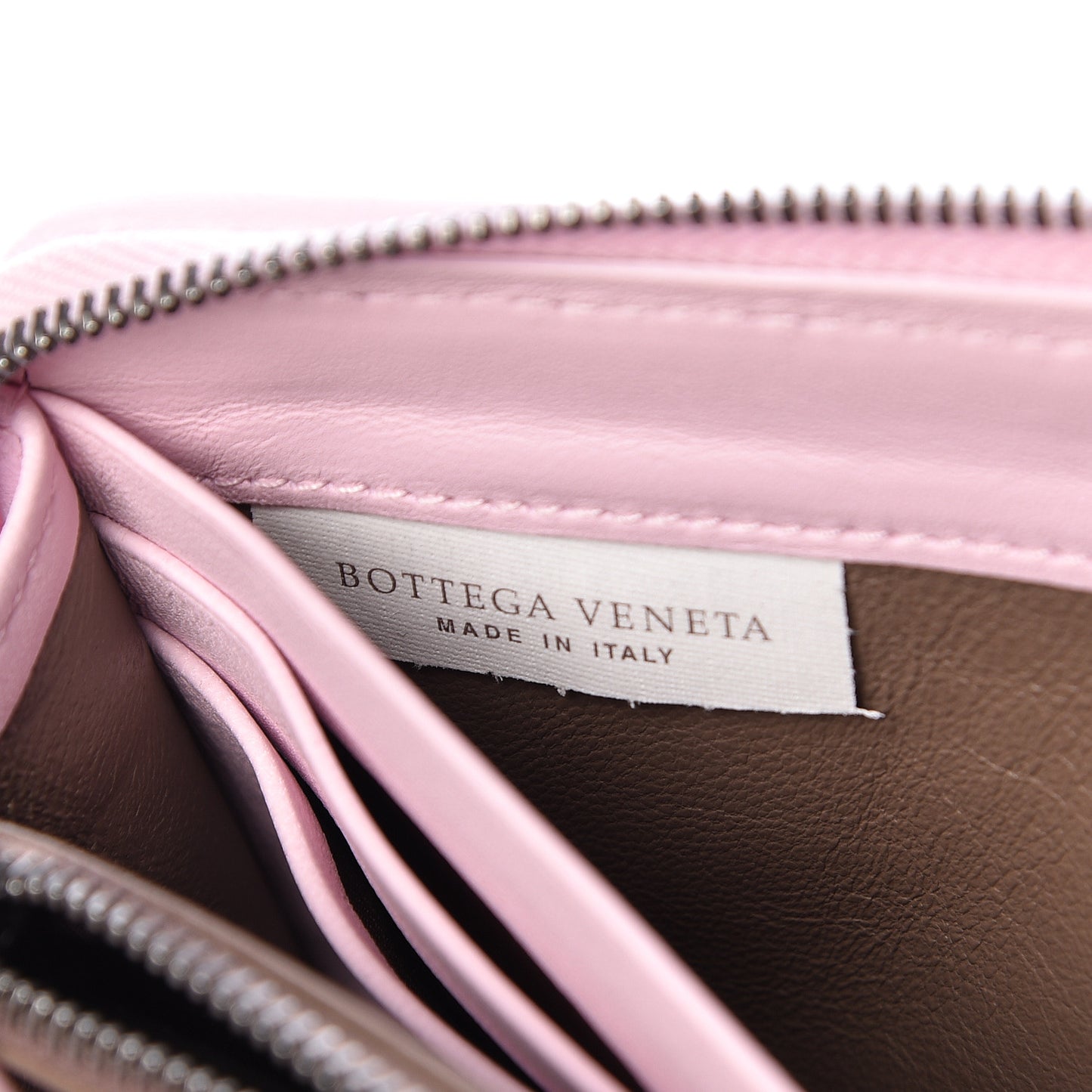 Nappa Intrecciato Zip Around Wallet Dragee