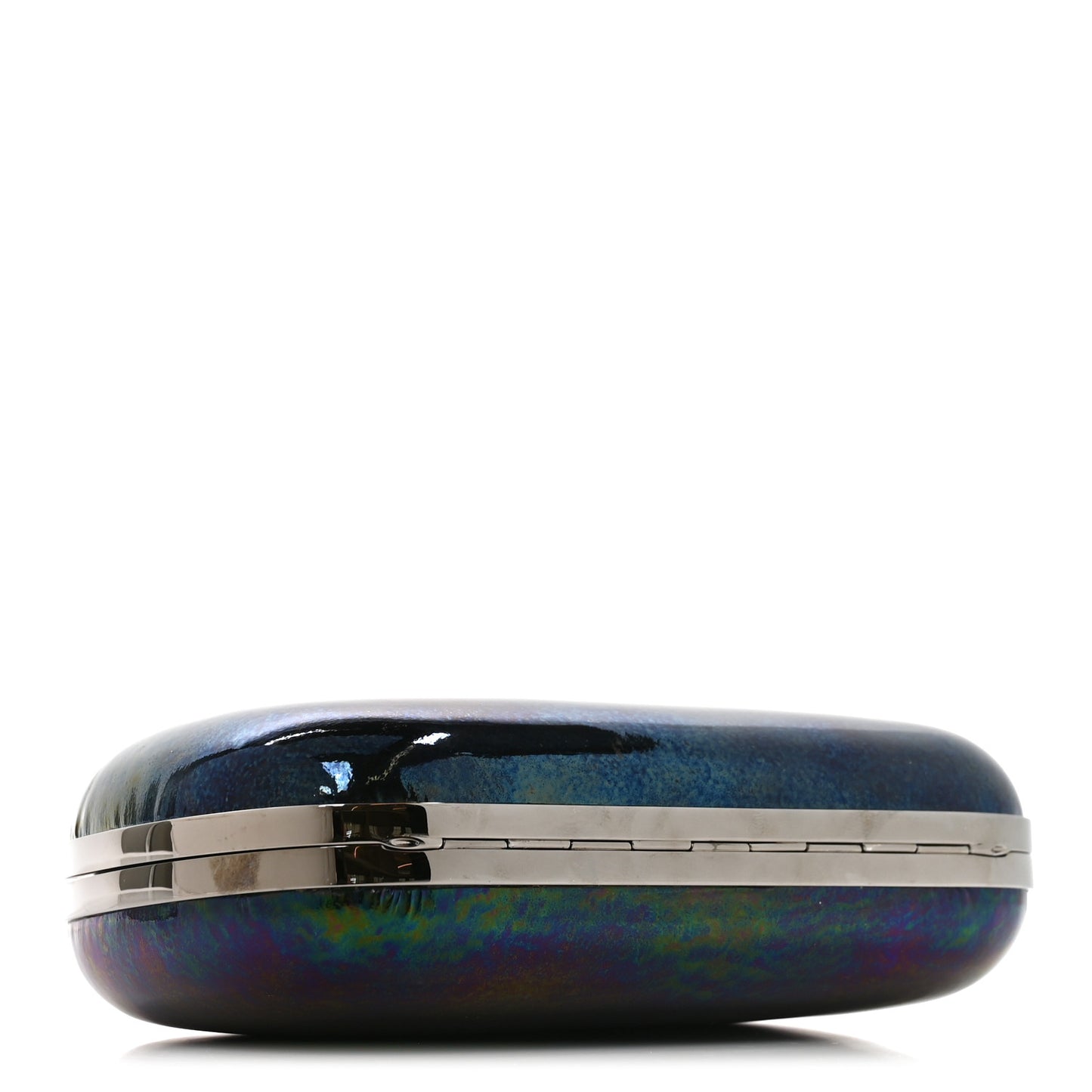 Patent Skull Knuckle Oil Slick Duster Box Clutch Multicolor
