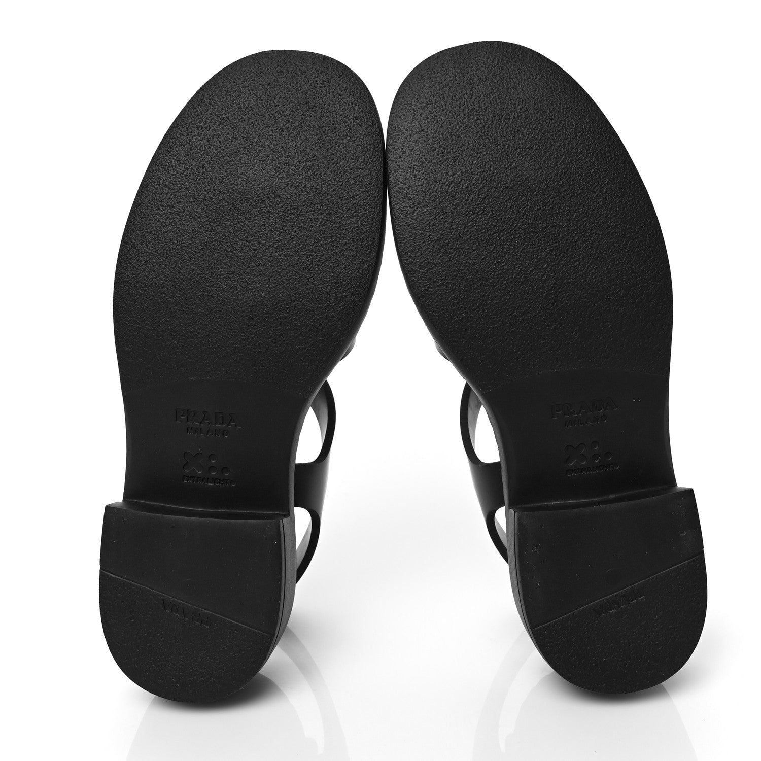 Prada Foam Rubber Metal Triangle Logo 50mm Cage Sandals 39 Black 6 of 9