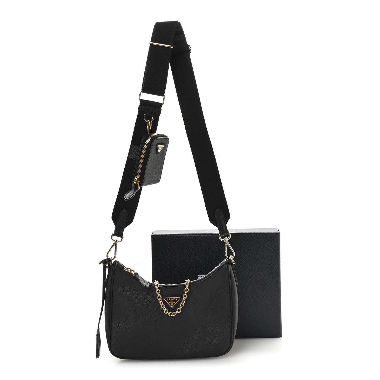 Saffiano Lux Re-Edition 2005 Shoulder Bag Black