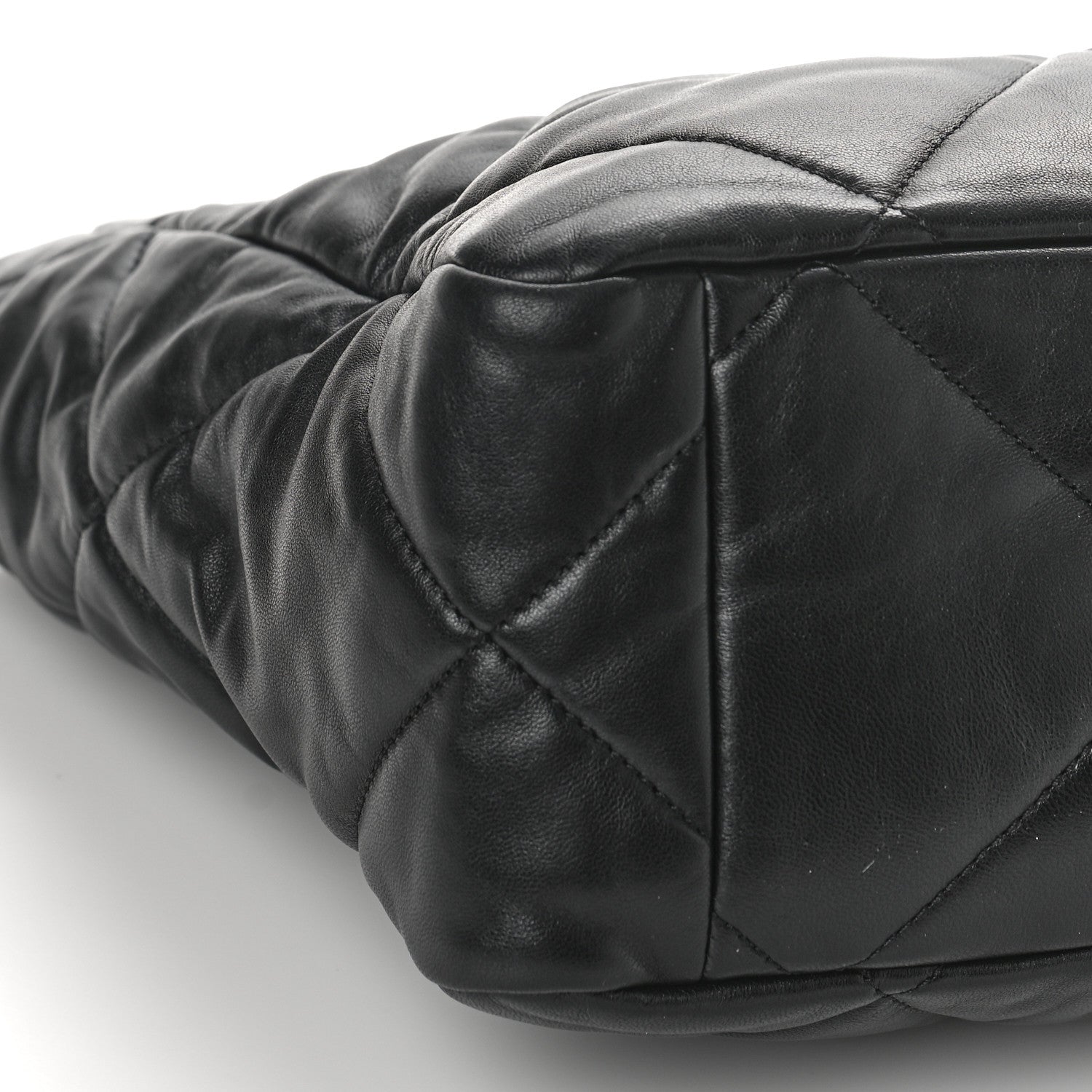 Chanel Lambskin Quilted Chanel 19 East West Shopping Bag Black 8 of 9