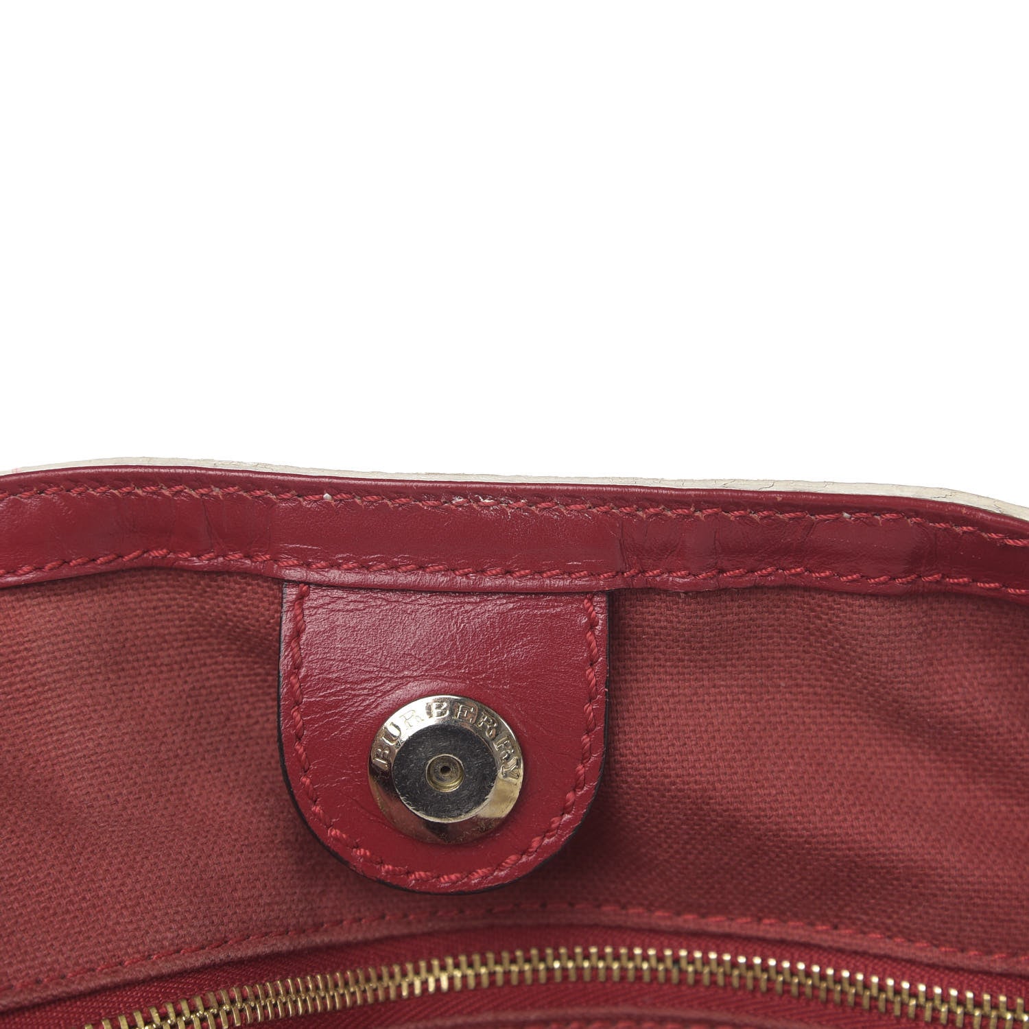 Burberry Grainy Calfskin Tote Red 8 of 17
