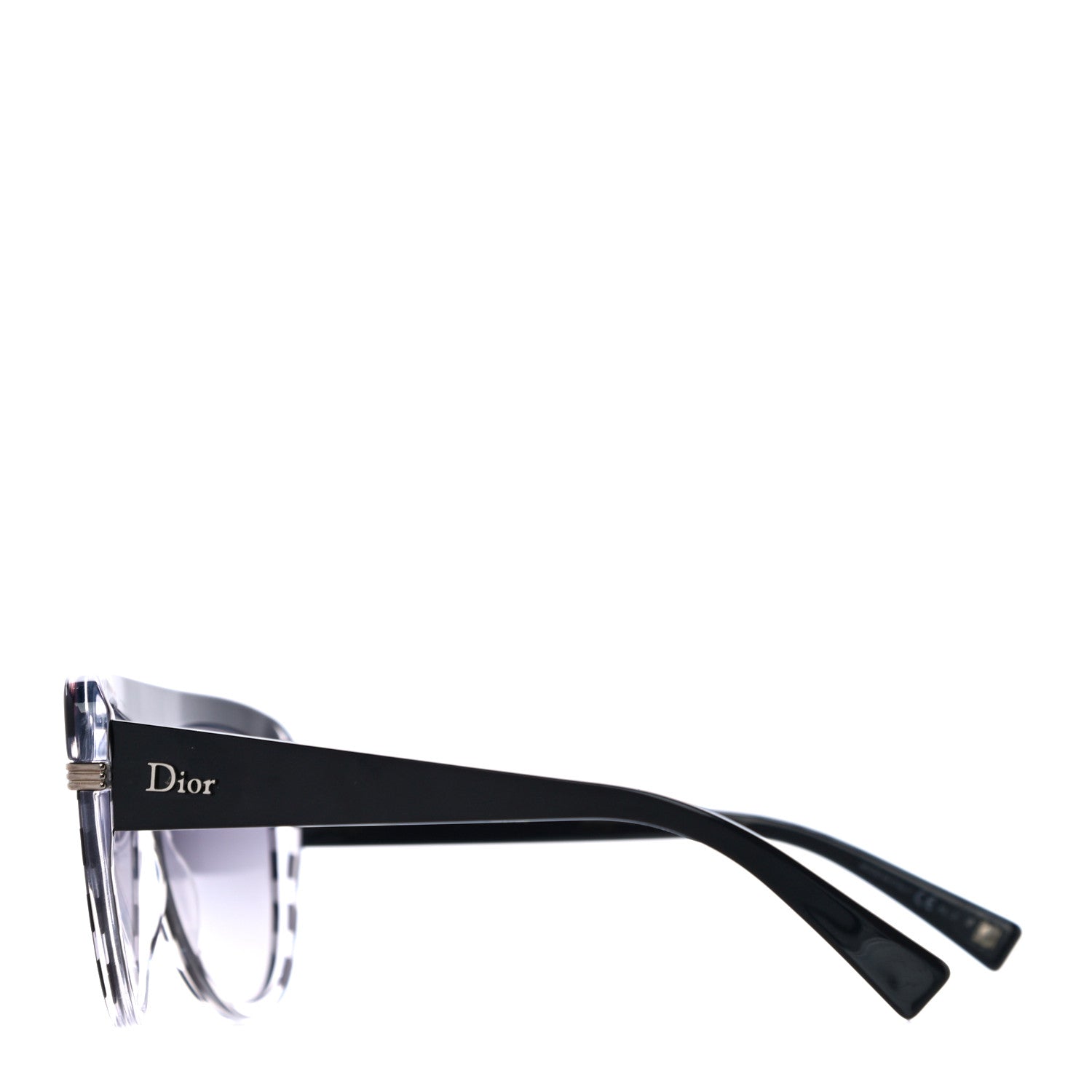 Christian Dior Acetate DiorCroisette1 Striped Sunglasses Black White Grey 2 of 9