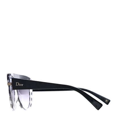 Christian Dior Acetate DiorCroisette1 Striped Sunglasses Black White Grey 2 of 9