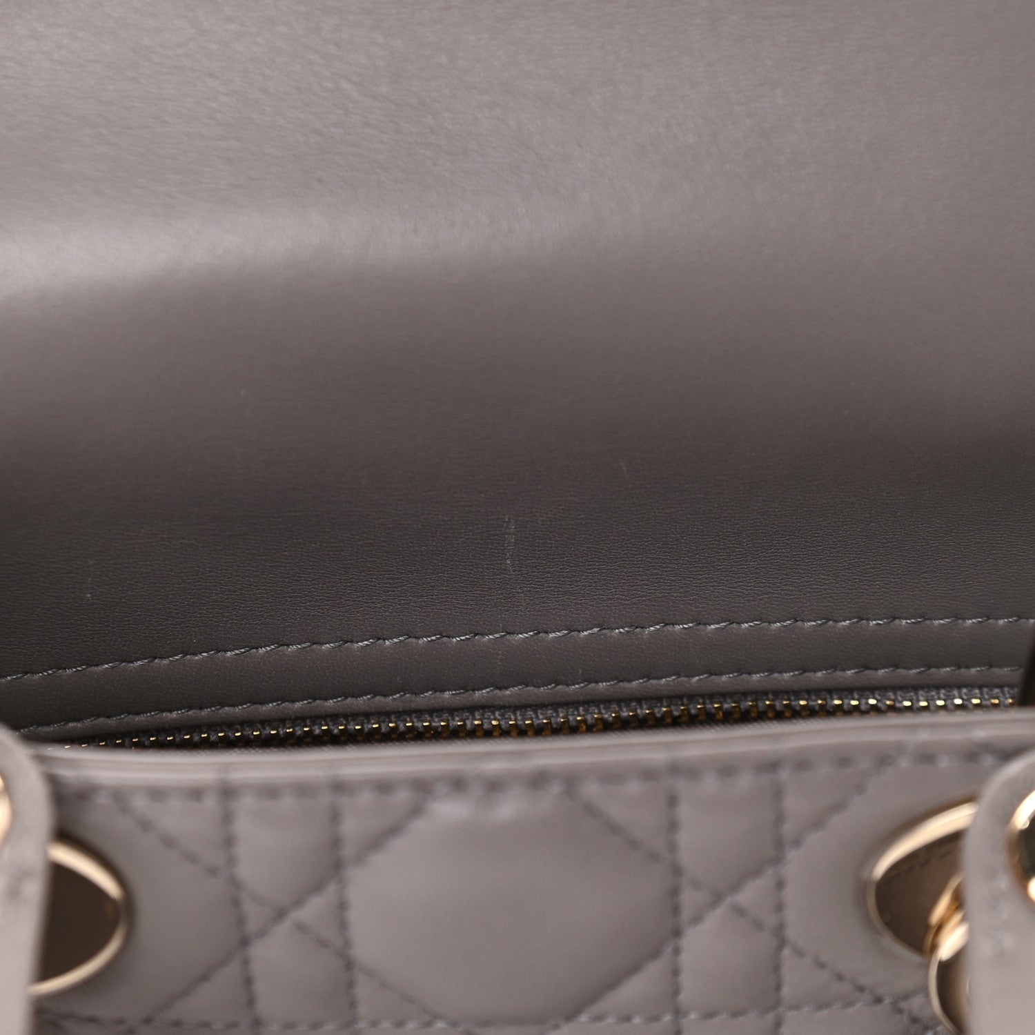 Christian Dior Lambskin Cannage Small My ABCDior Lady Dior Grey 7 of 9