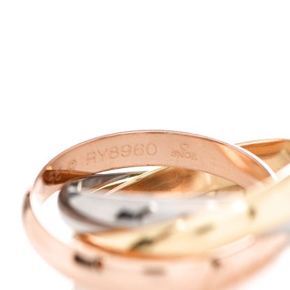 Cartier 18K Pink Yellow White Gold Classic Trinity Ring 56 7.5 5 of 5