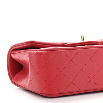 Chanel Lambskin Quilted Mini Top Handle Rectangular Flap Red 5 of 13