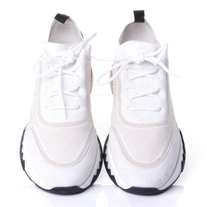 Hermes Technical Canvas Goatskin Womens Addict Sneakers 39 Multicolor Rose Dore 5 of 11