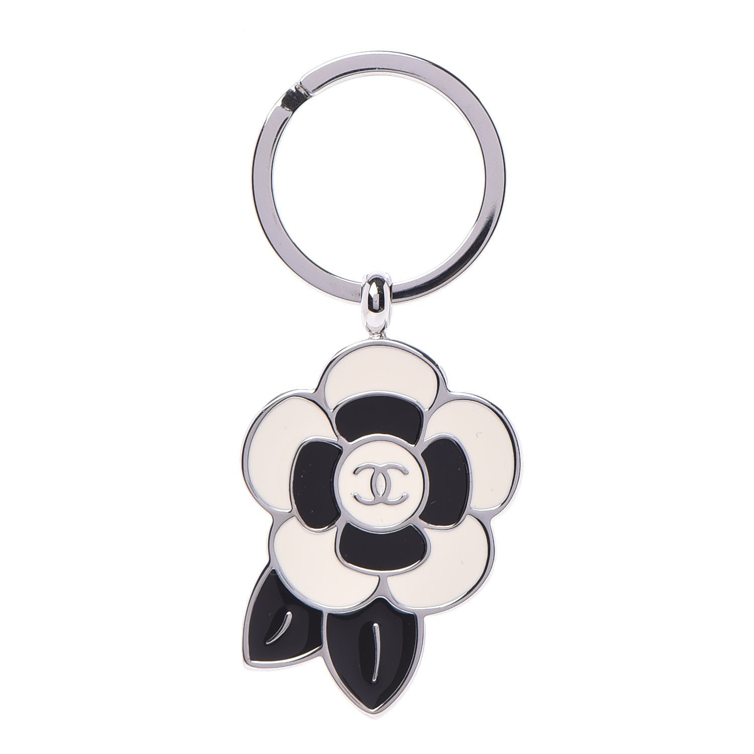 Chanel Enamel Camellia Key Chain 1 of 4