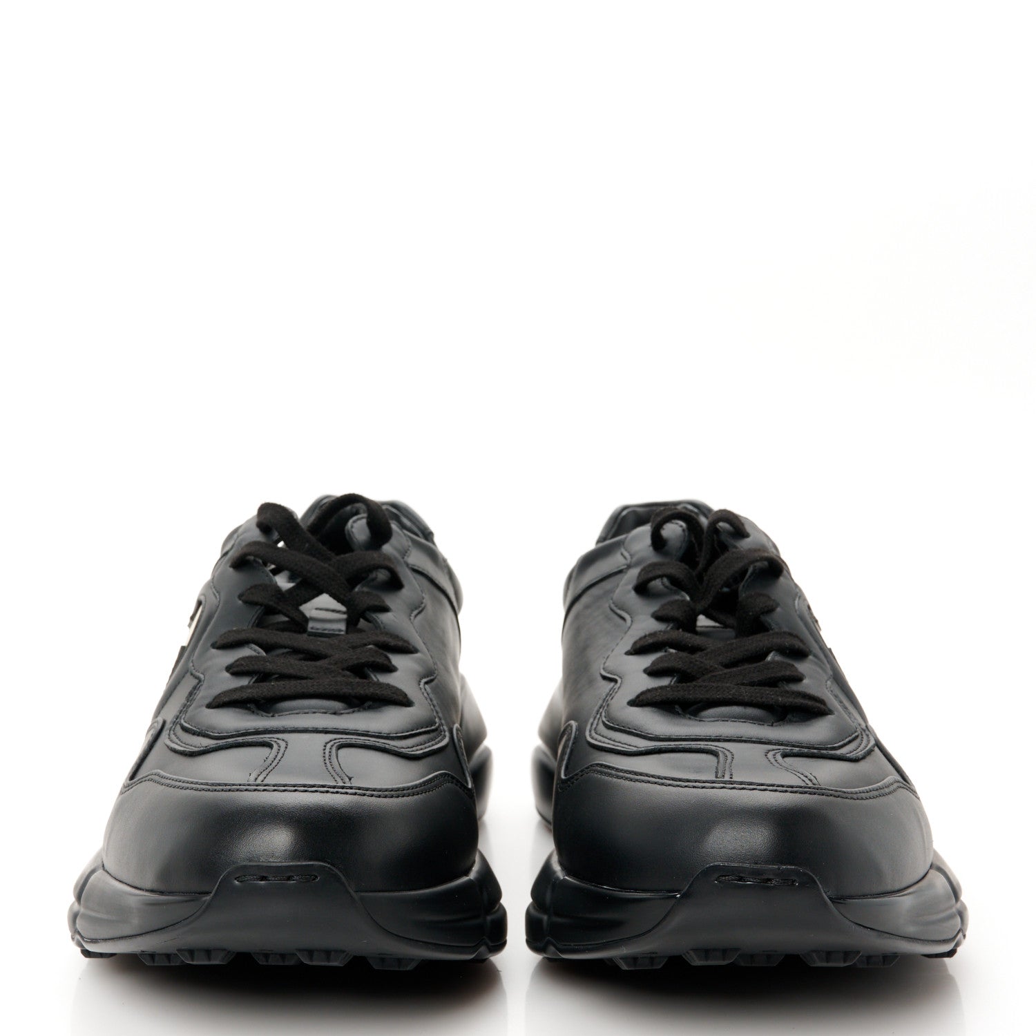 Gucci Dali Soft Calfskin Cut Out Interlocking G Mens Rhyton Sneakers 11 Black Ivoire 3 of 10