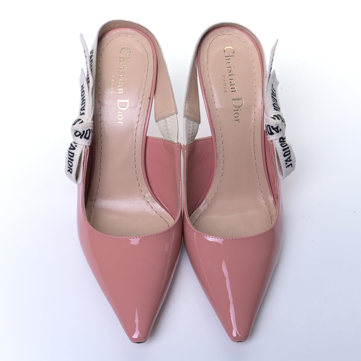 Patent Ribbon J'Adior Slingback 100mm Pumps 36.5 Pink