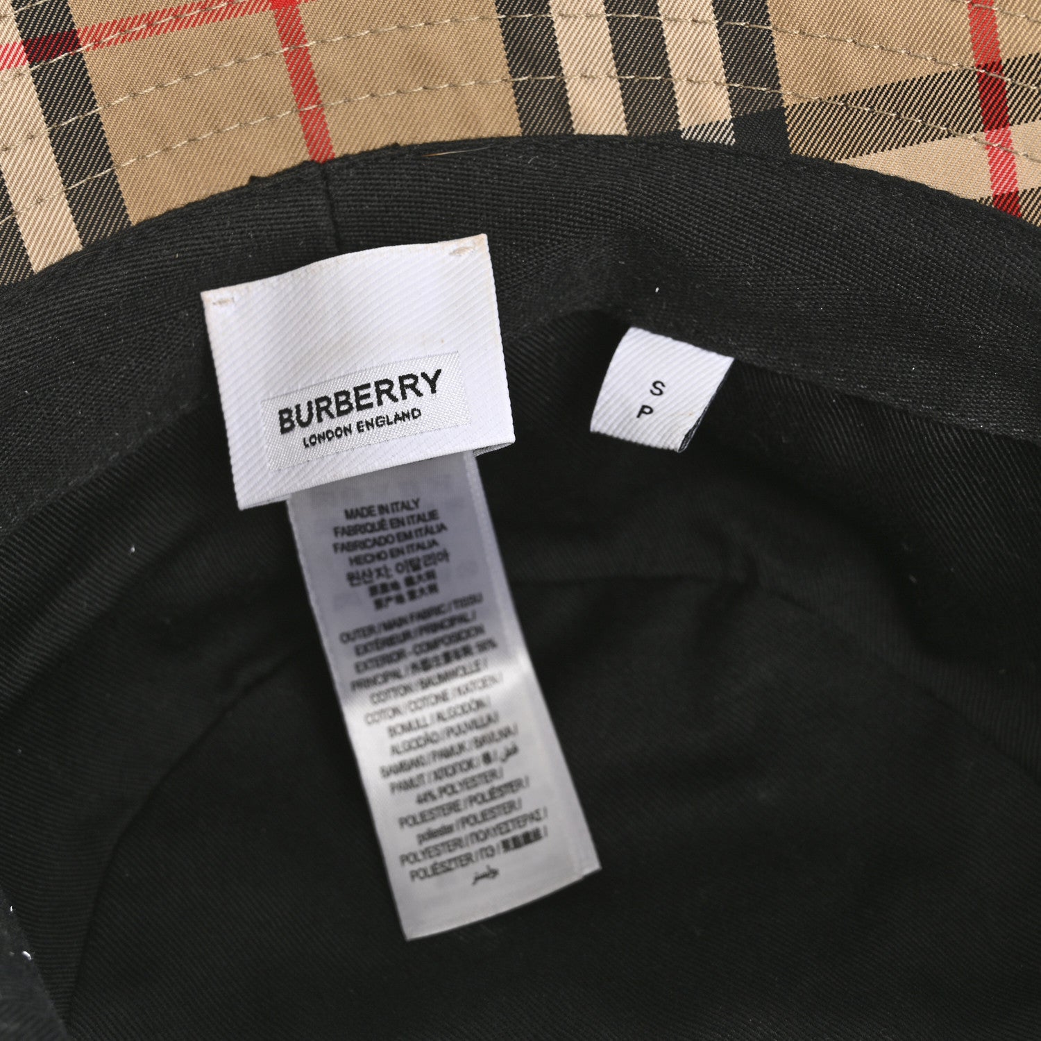 Burberry Technical Cotton Vintage Check Bucket Hat S Archive Beige 8 of 9
