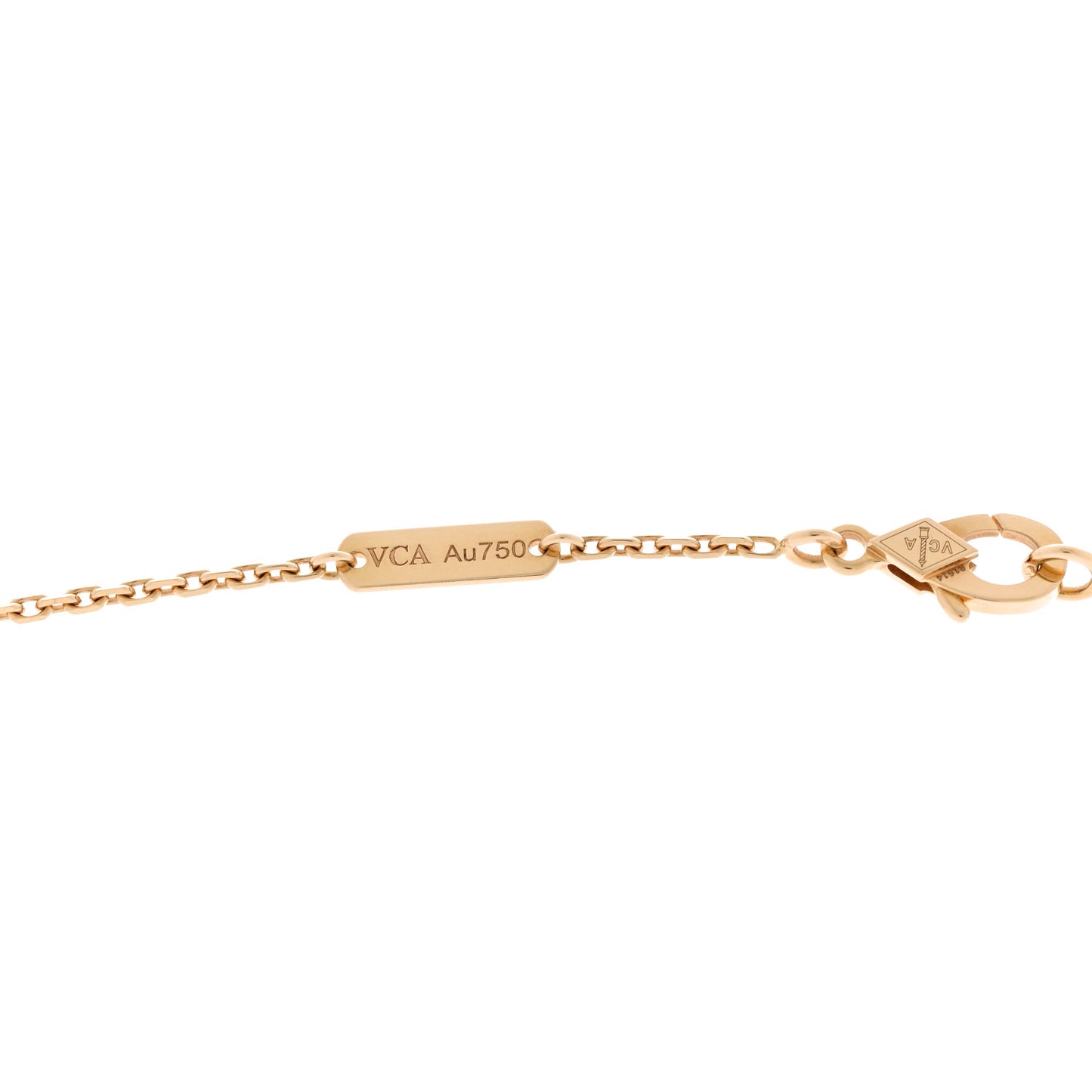 18K Yellow Gold Black Onyx Vintage Alhambra Pendant Necklace