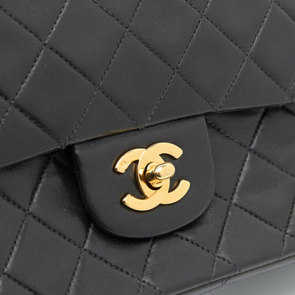 Chanel Lambskin Quilted Medium Double Flap Black 14 of 17