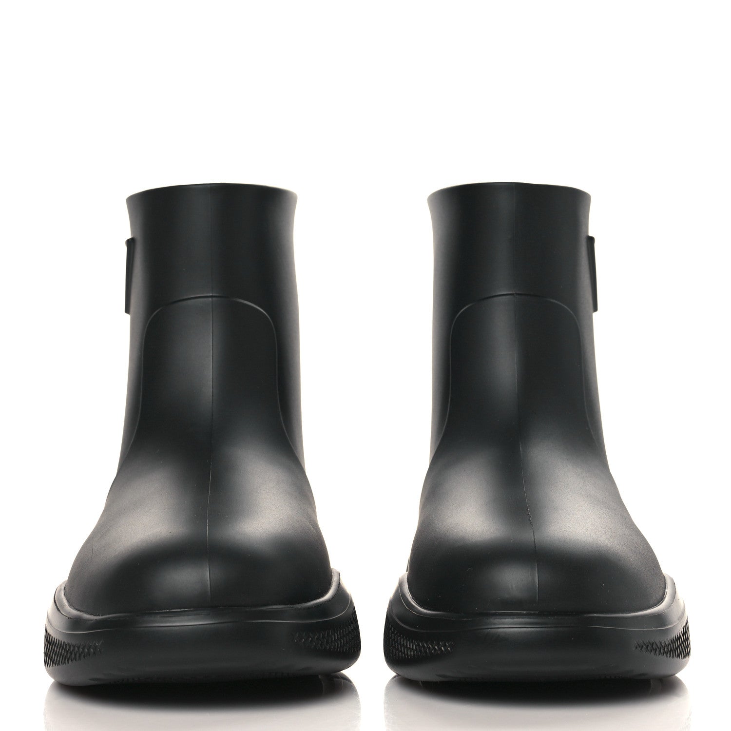Prada Soft Mellow Rubber Triangle Logo Embossed Womens 25mm Booties 38 Black 3 of 8