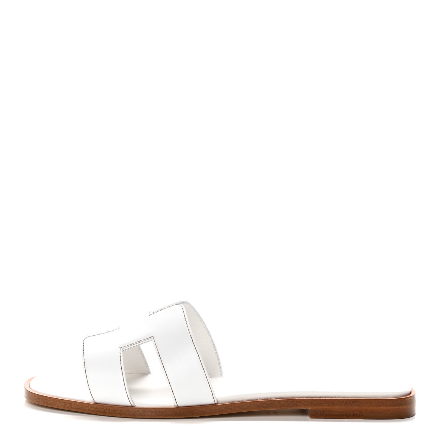 Hermes Box Calfskin Oran Sandals 37 White 1 of 11