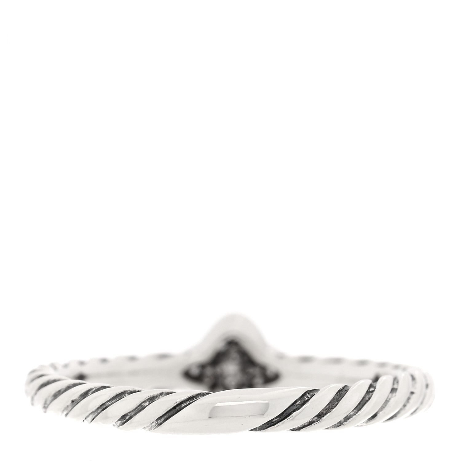 David Yurman Sterling Silver Diamond Quatrefoil Ring 52 6 3 of 4