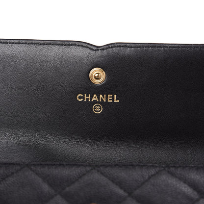 Chanel Caviar Quilted Filigree Large Gusset Flap Wallet Black 6 of 12