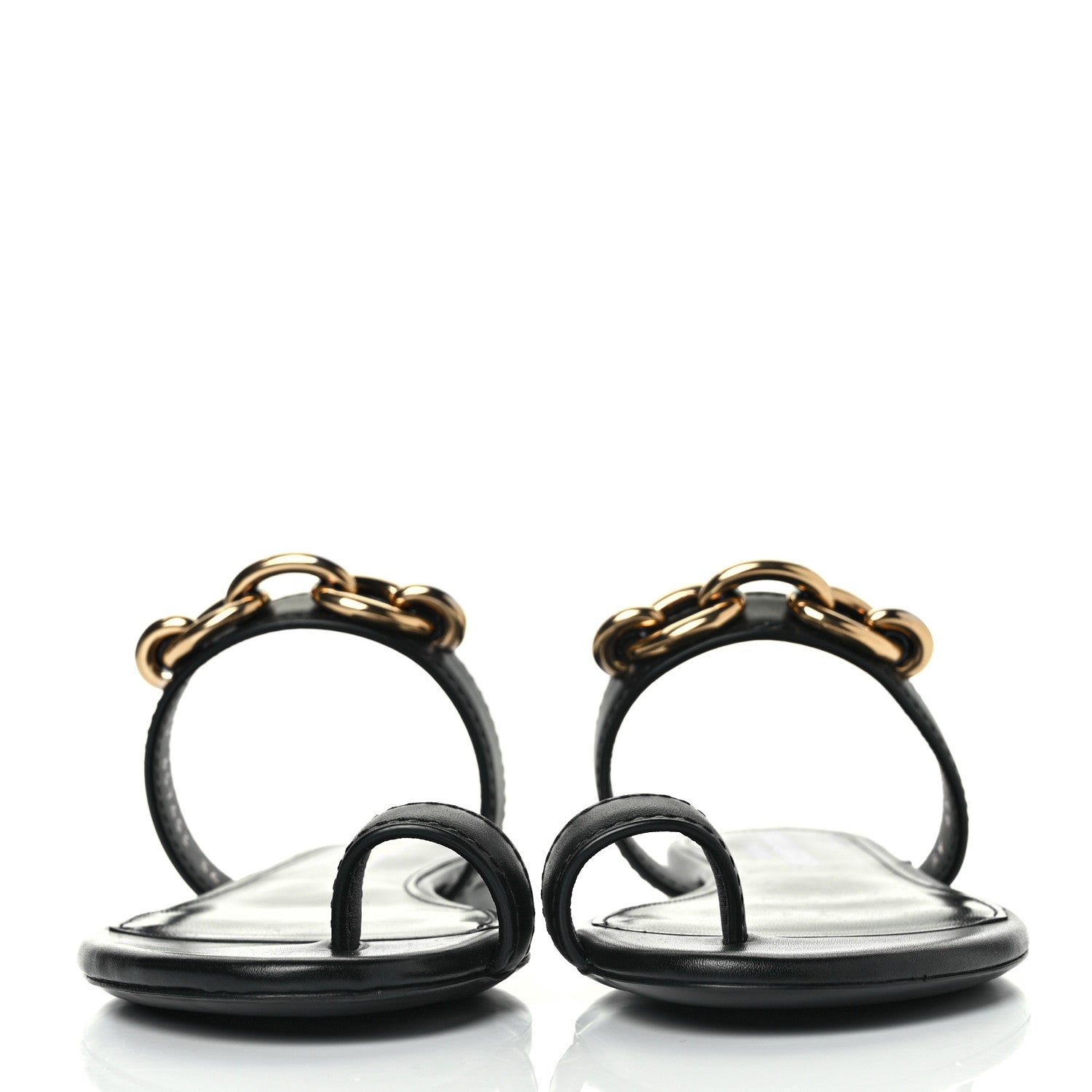 Saint Laurent Calfskin Chain Jota Maillon Sandals 36 Black 2 of 9
