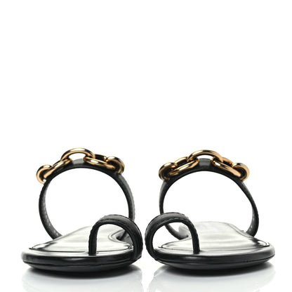 Saint Laurent Calfskin Chain Jota Maillon Sandals 36 Black 2 of 9