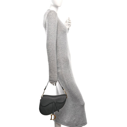 Christian Dior Grained Calfskin Saddle Bag Black 3 of 10