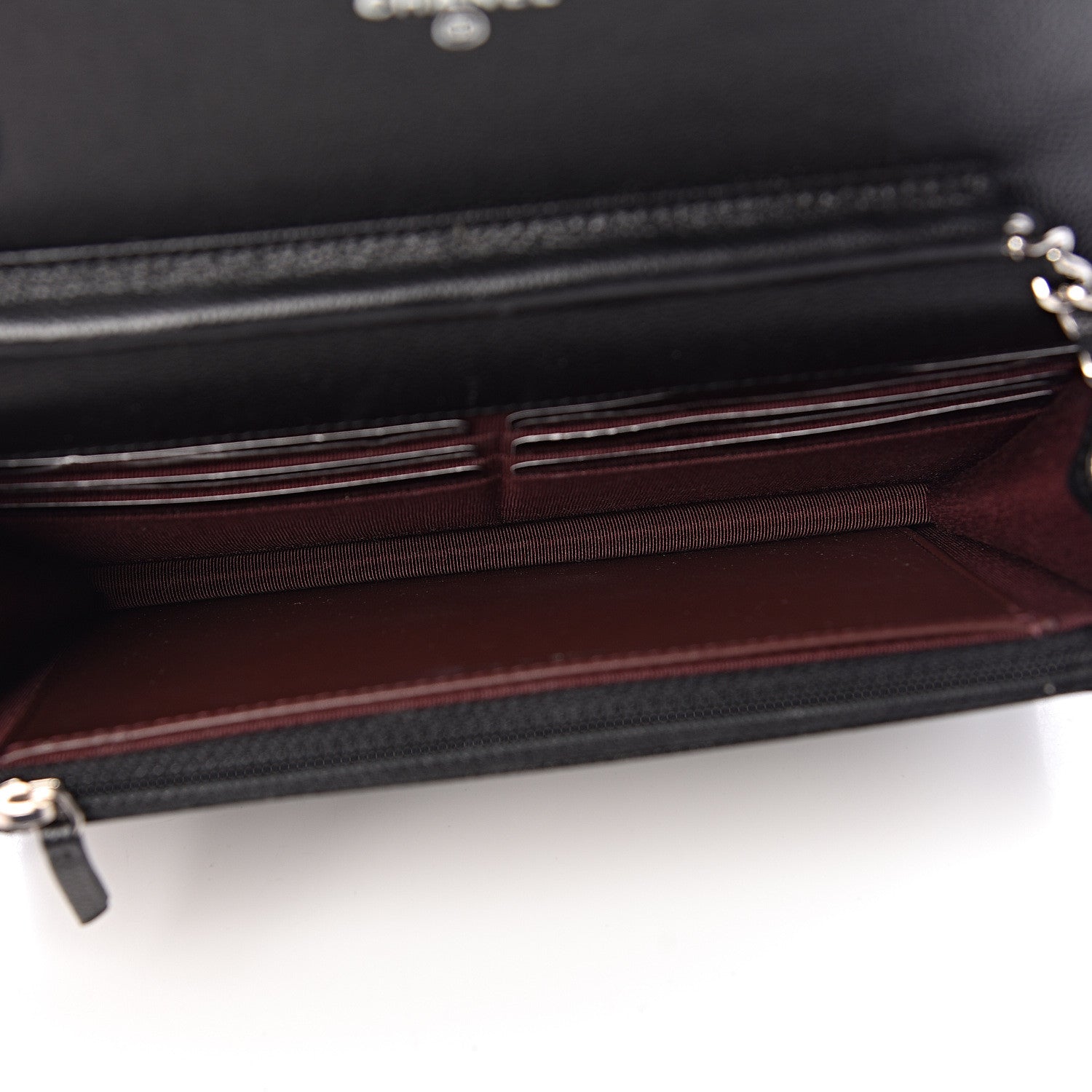 Chanel Caviar Chevron Quilted Wallet On Chain WOC Black 5 of 13