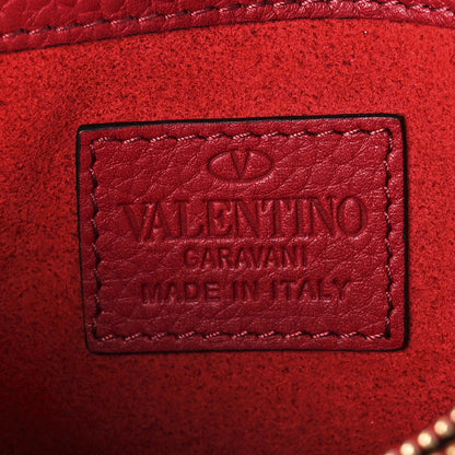 Valentino Garavani Pebbled Calfskin Rockstud Wallet on Chain Rubino 5 of 11