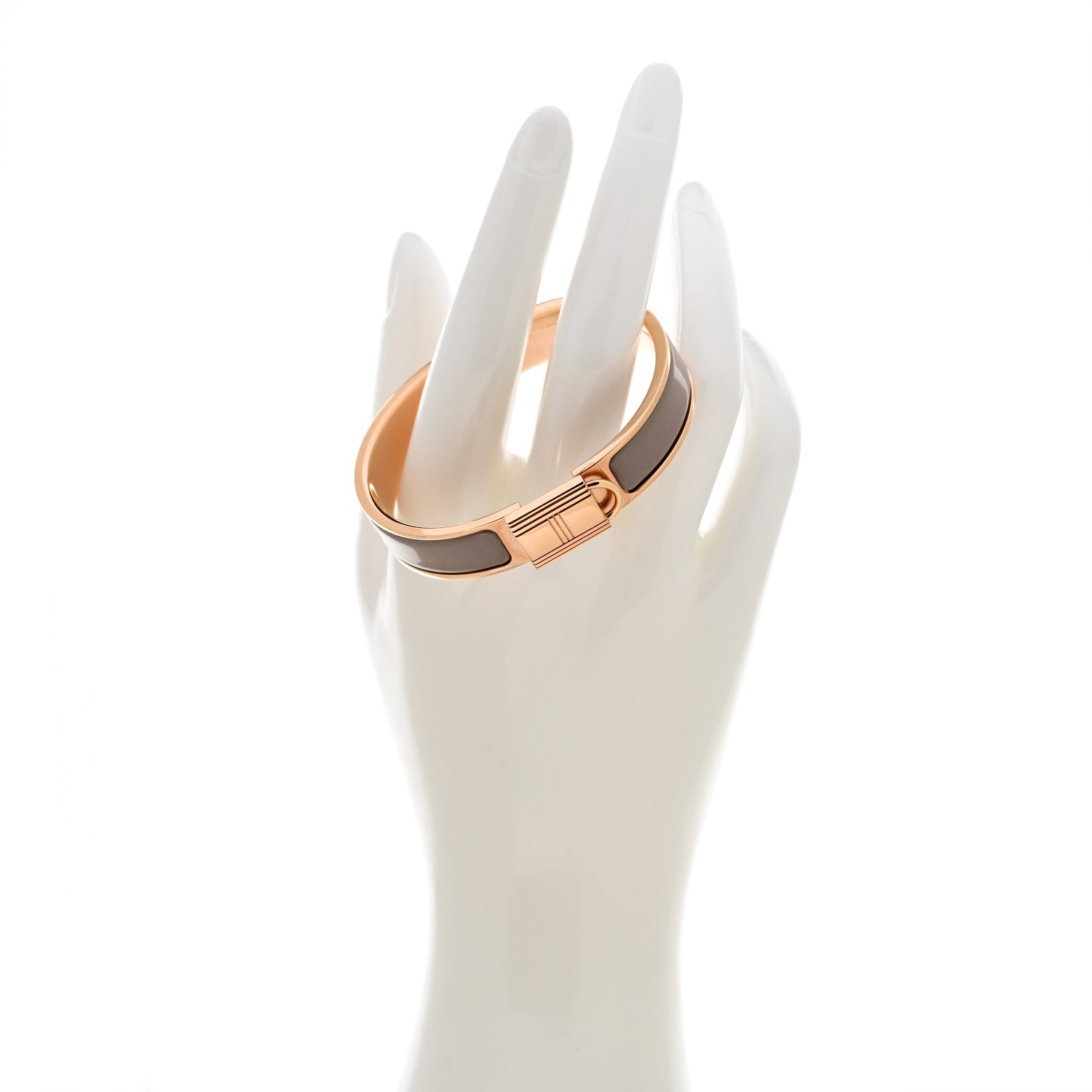Hermes Enamel Narrow Clic Cadenas Bracelet PM Marron Glace 2 of 5