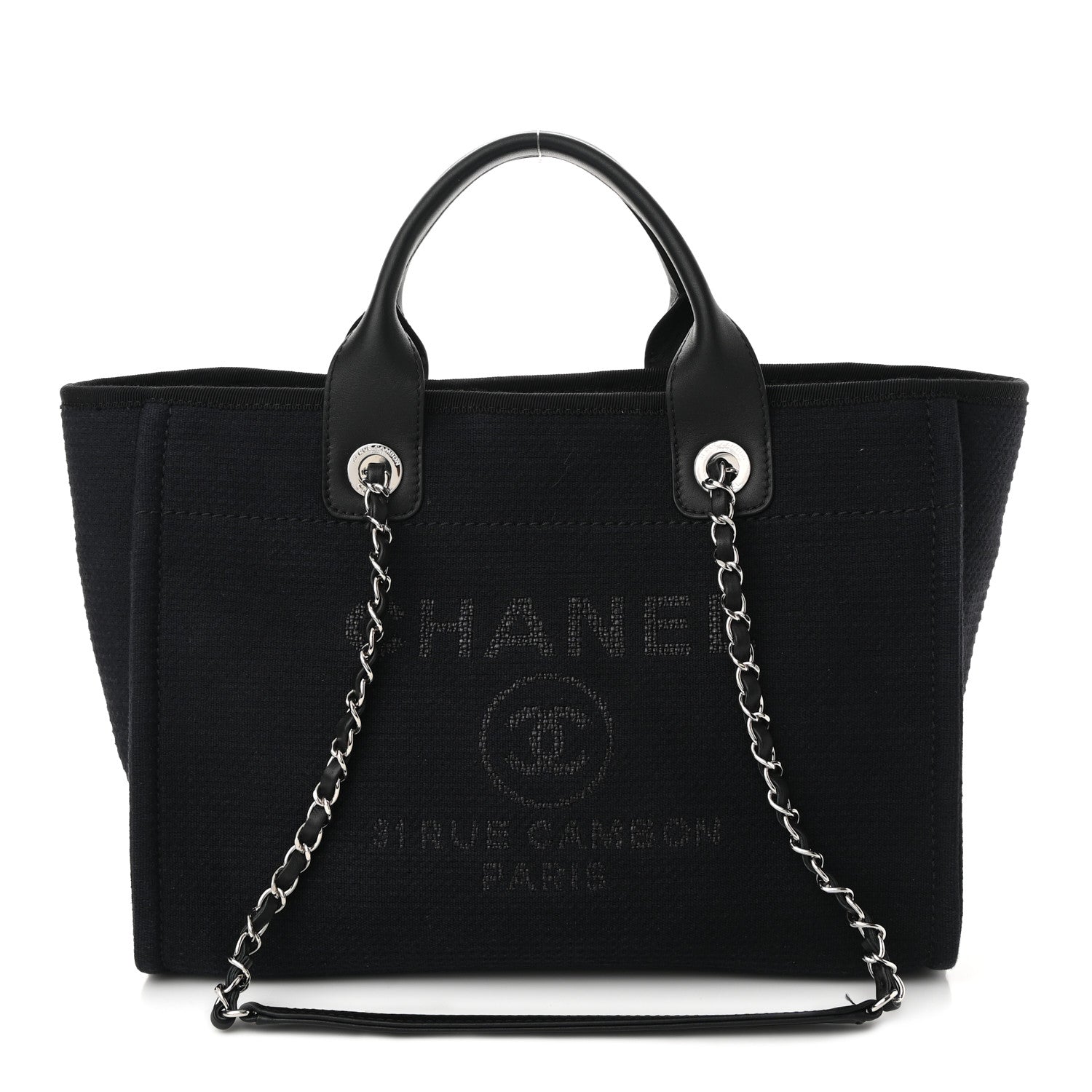Chanel Mixed Fibers Small Deauville Tote Black 2 of 10