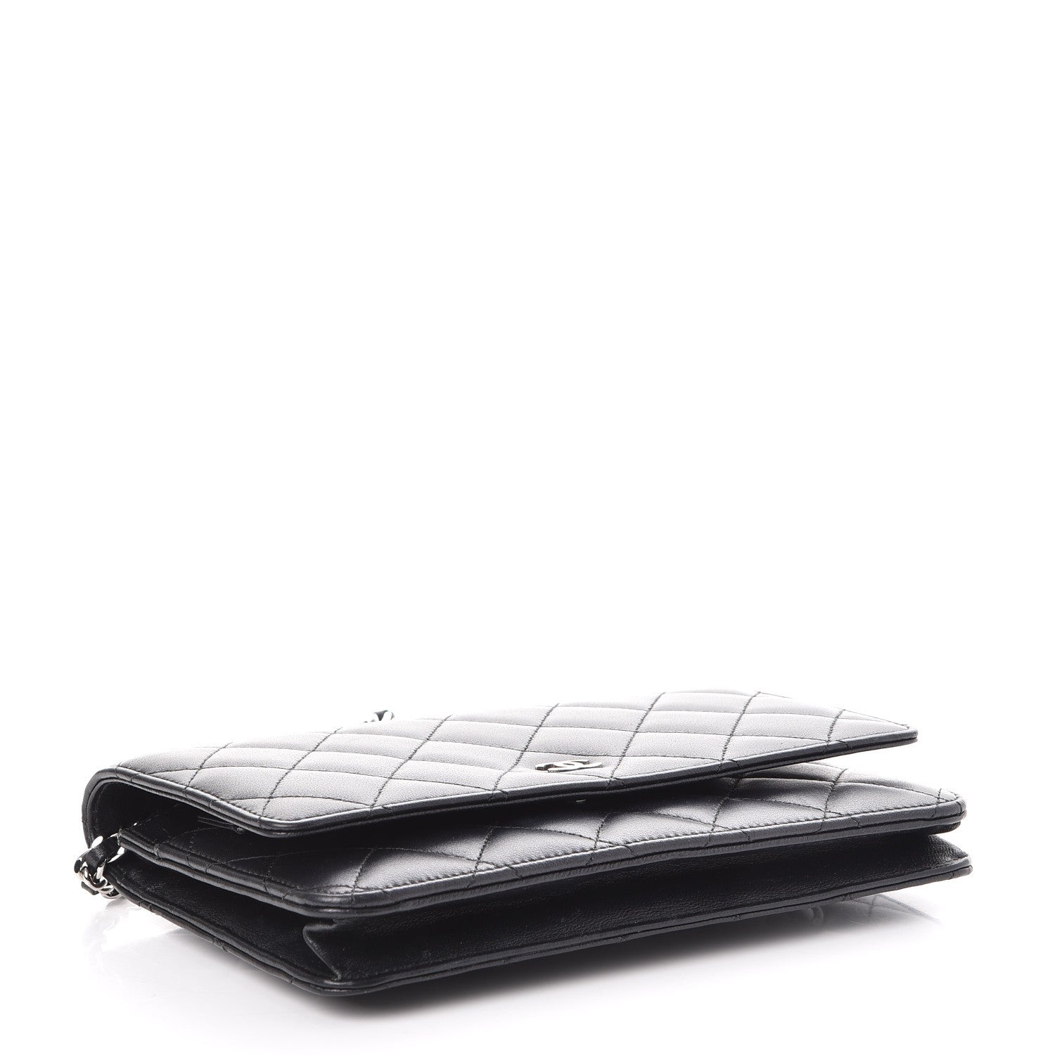 Chanel Lambskin Quilted Wallet On Chain WOC Black 4 of 10