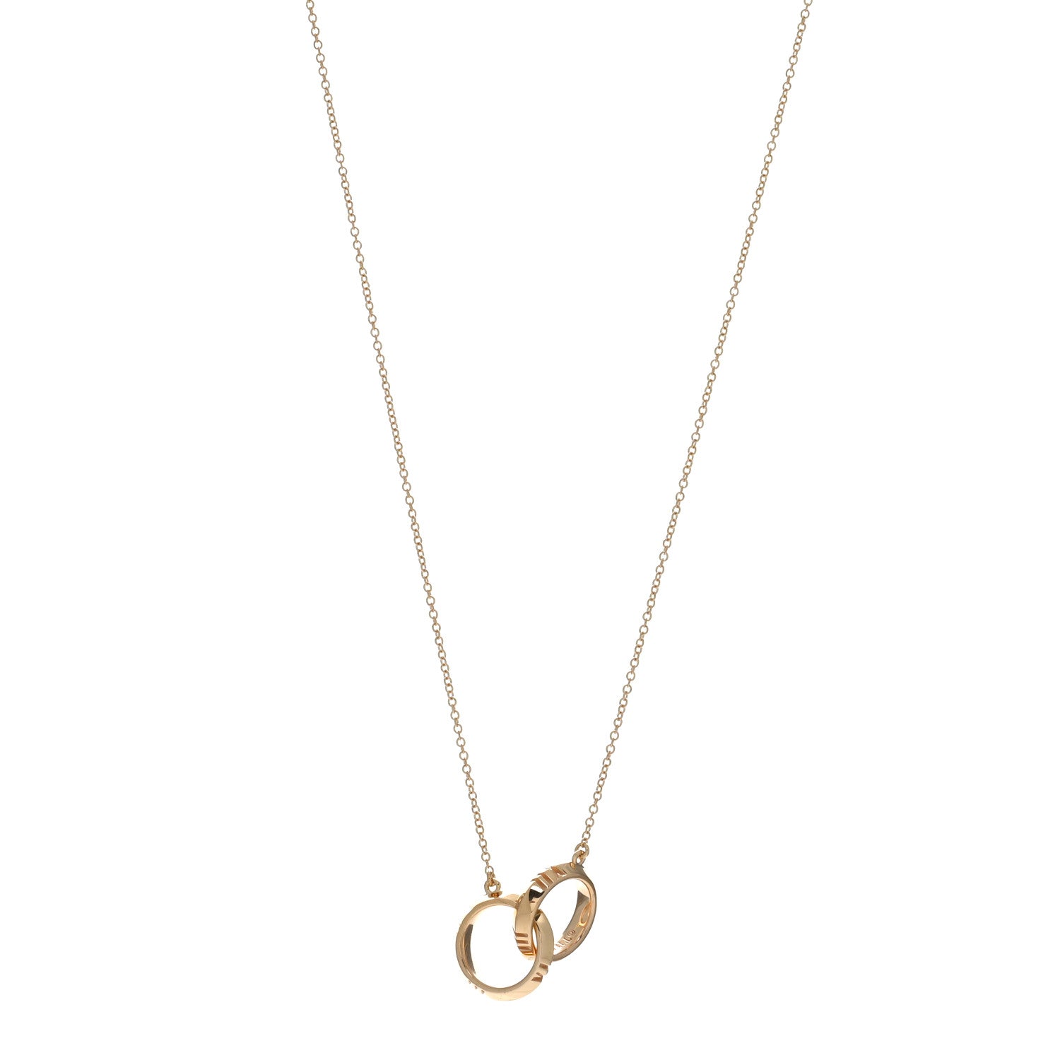 Tiffany 18K Rose Gold Interlocking Atlas Open Pendant Necklace 1 of 6