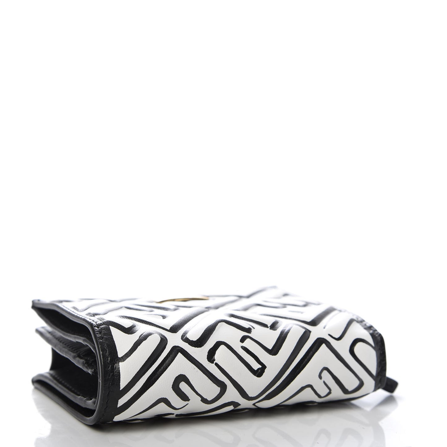 X JOSHUA VIDES Nappa FF Embossed Baguette Wallet White Black