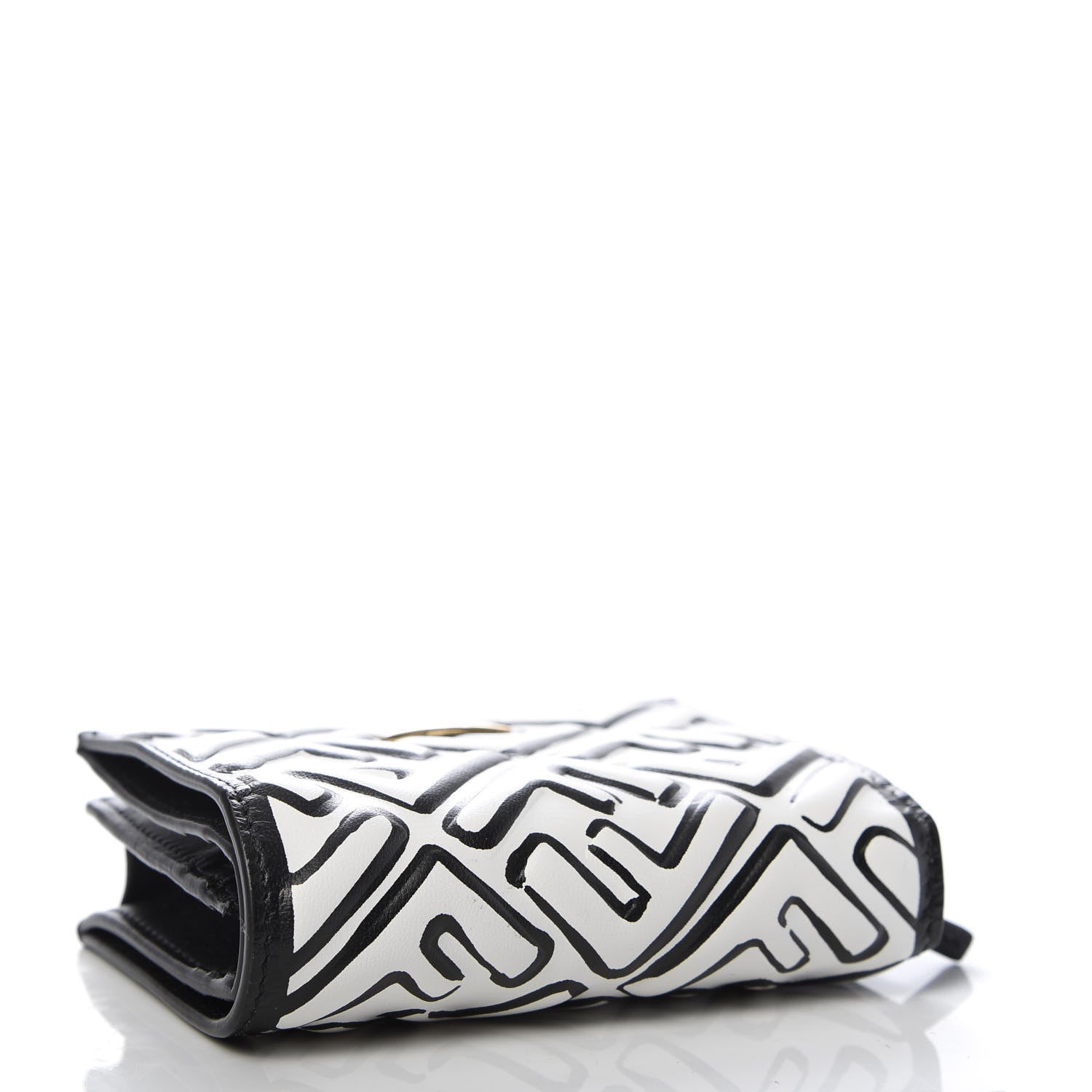 Fendi X JOSHUA VIDES Nappa FF Embossed Baguette Wallet White Black 4 of 7