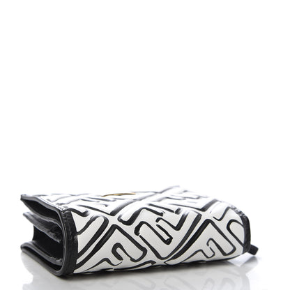 Fendi X JOSHUA VIDES Nappa FF Embossed Baguette Wallet White Black 4 of 7