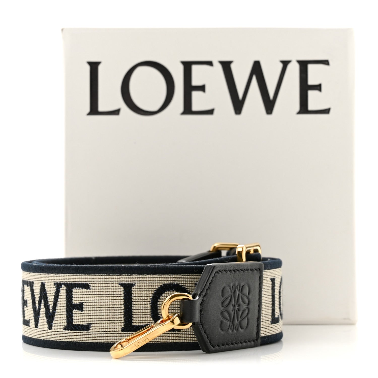 Loewe Calfskin Jacquard Anagram Strap Navy Black 7 of 7
