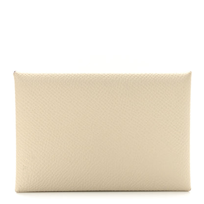 Hermes Epsom Horseshoe Calvi Card Case Craie Black 1 of 9