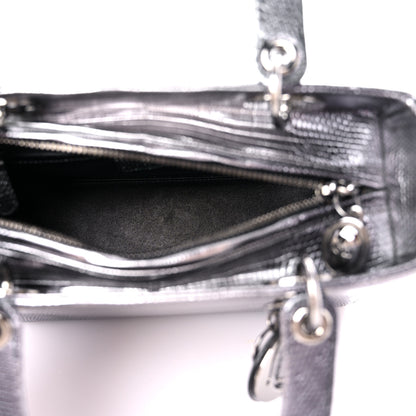 Christian Dior Metallic Lizard Medium Lady Dior Silver 5 of 12