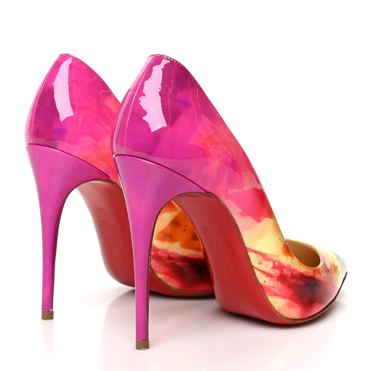 Patent Tie and Dye Pigalle Follies 100 Pumps 36 Multicolor