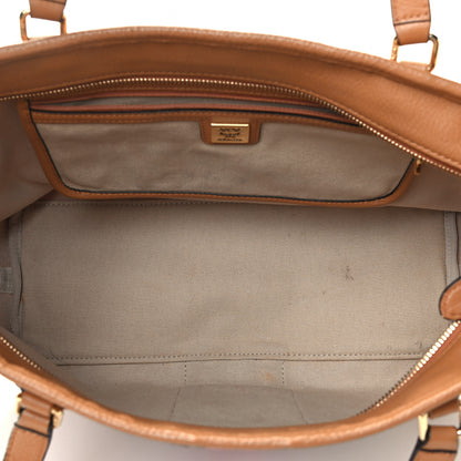 MCM Visetos Crocodile Embossed Medium Liz Shopper Tote Cognac 4 of 4