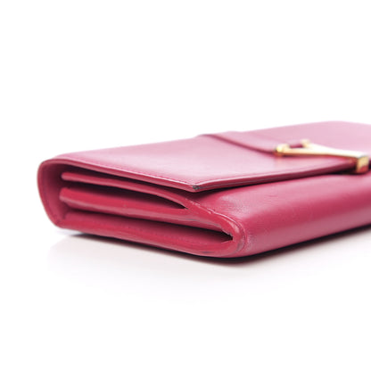 Saint Laurent Calfskin Classic Y Ligne Clutch Fuchsia 6 of 12